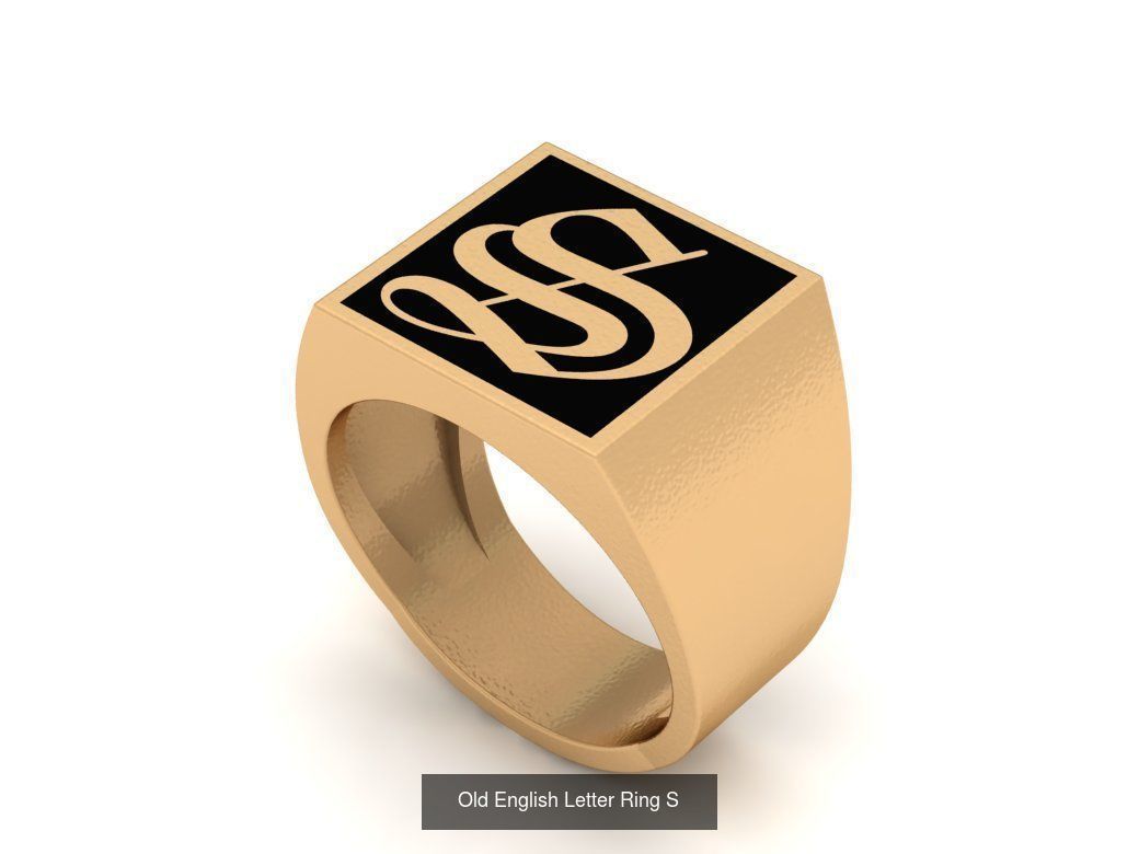 Gothic Alphabets Letter Rings Collection _30