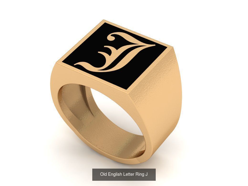 Gothic Alphabets Letter Rings Collection _21