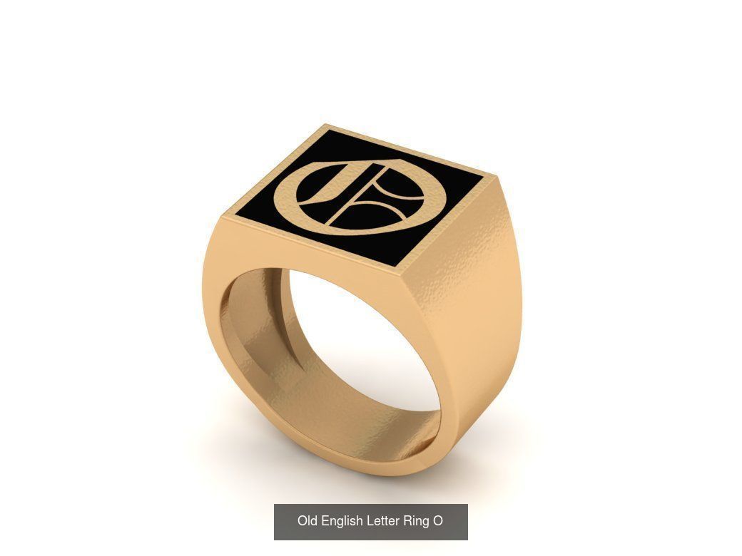 Gothic Alphabets Letter Rings Collection _26