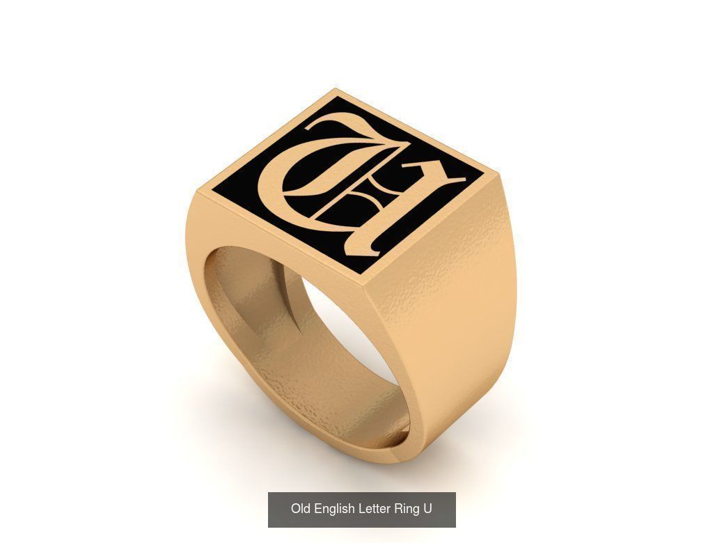 Gothic Alphabets Letter Rings Collection _32