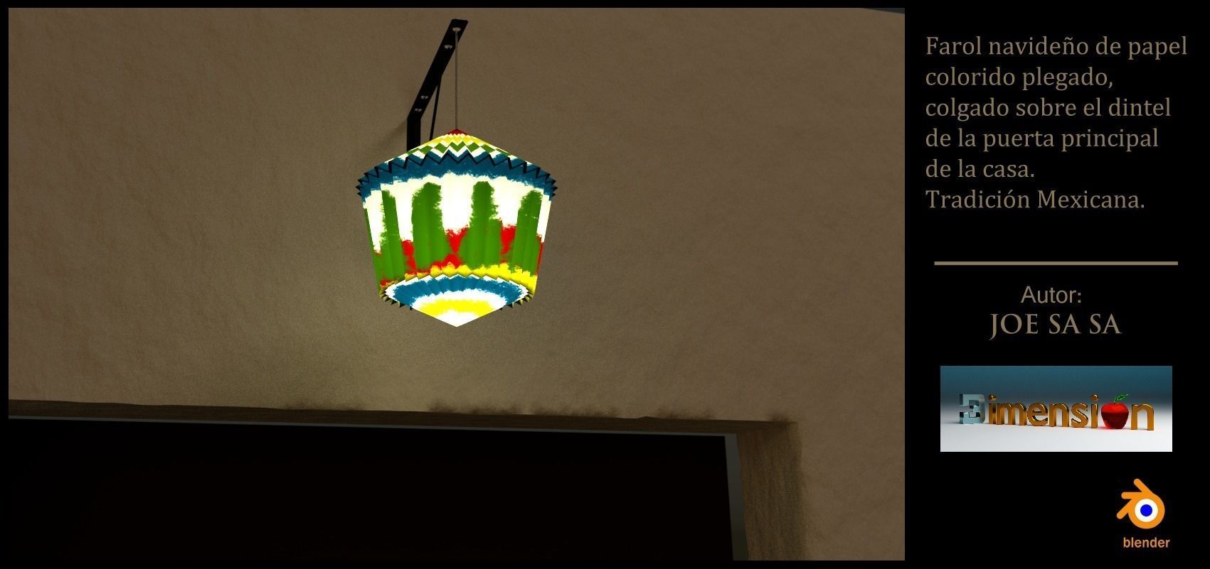 Farol de papel pintado plegadizo Free 3D model_0