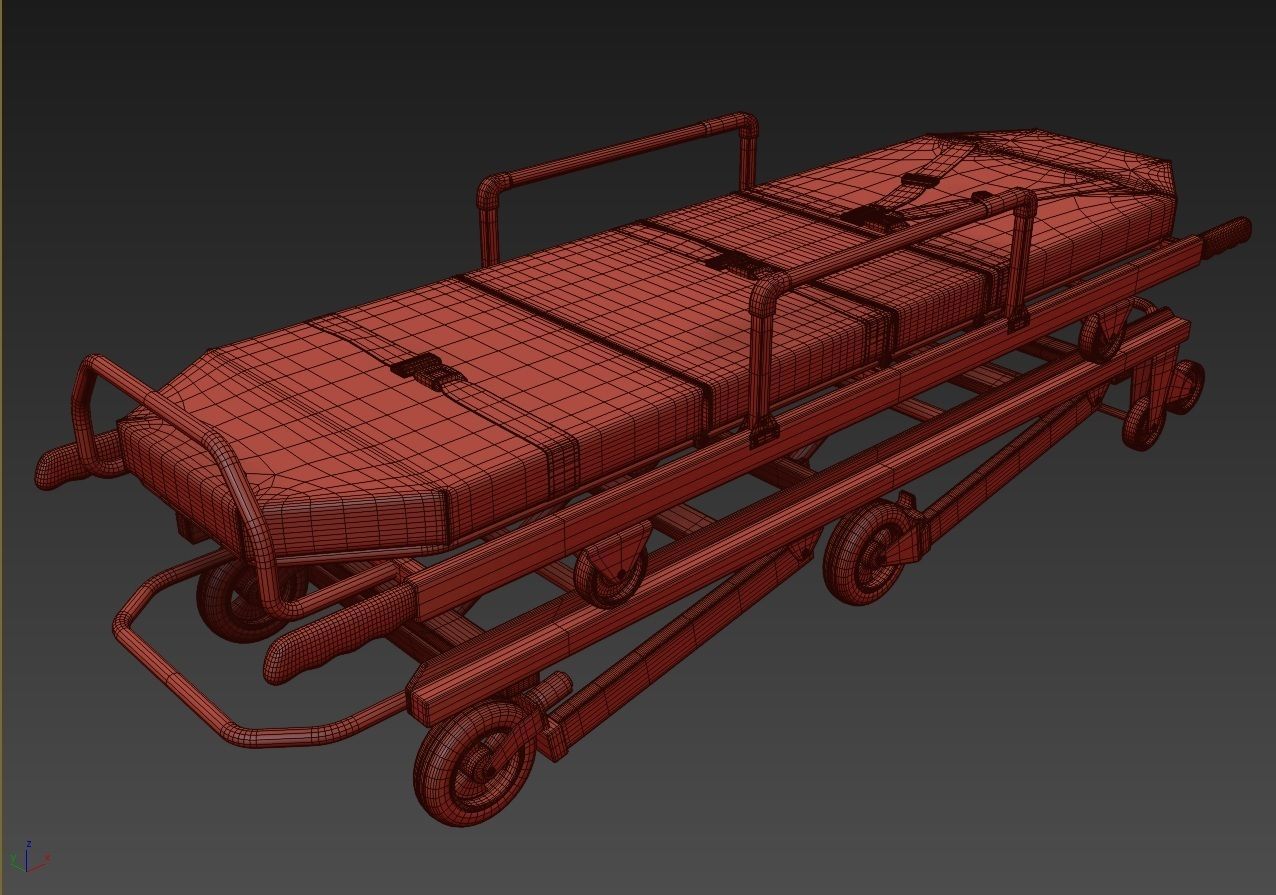 Ambulatory Stretcher 3D model_11