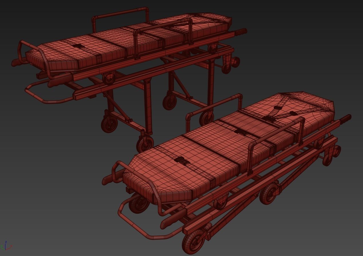 Ambulatory Stretcher 3D model_7