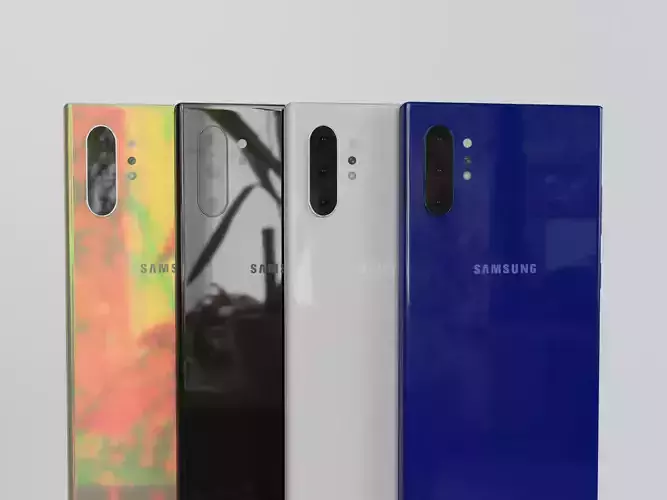 Samsung Galaxy Note 10 Plus In All Official Colors Bundle Free low-poly 3D model