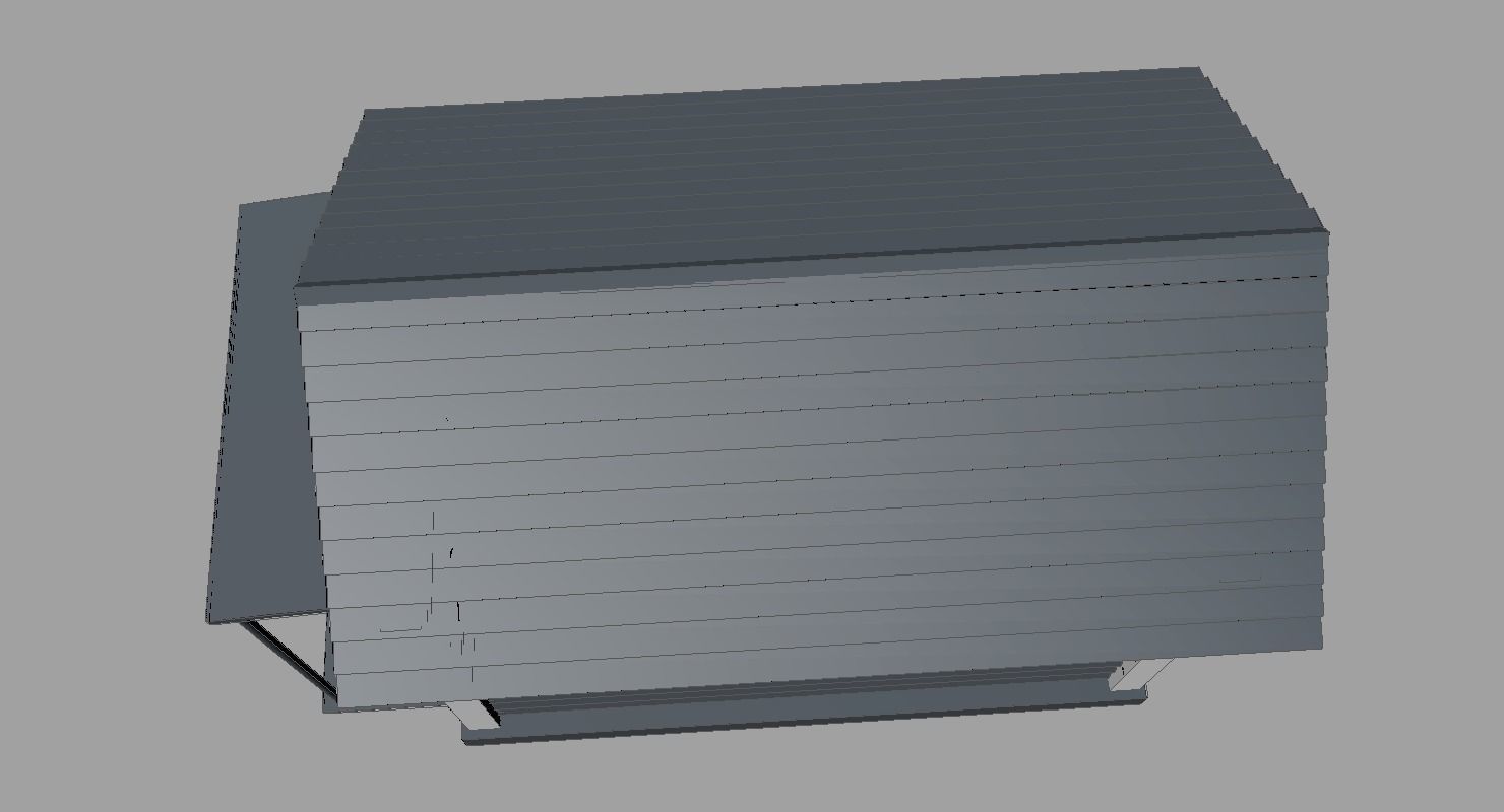 Low poly house on grassy field Low-poly 3D model_19