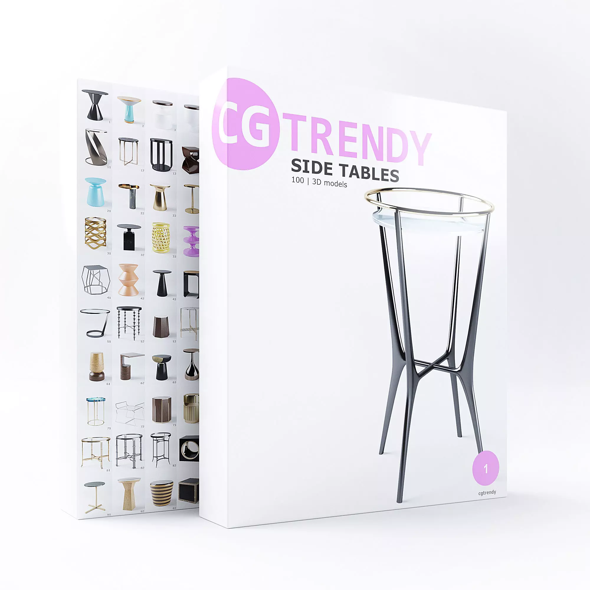 Side Tables Pack - 100 Models Low-poly 3D model_0