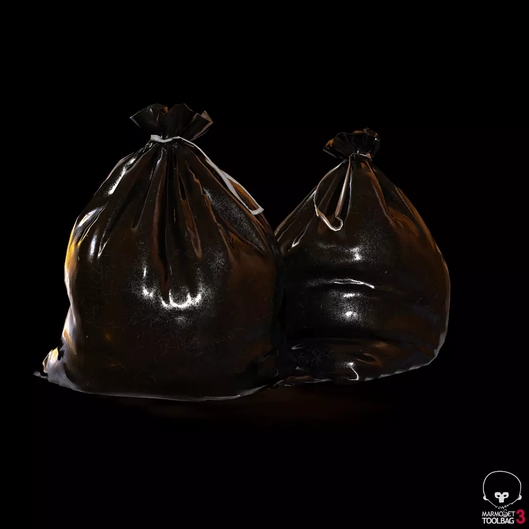 trashbag PBR trash bags - garbage bags Low-poly 3D model