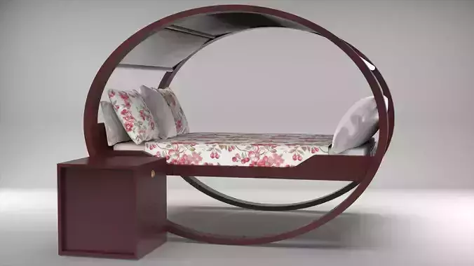 Round Bed 3D model