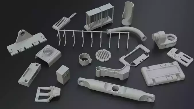 Kitbash vol 1 Scifi part technical 3D model