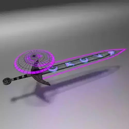 RuneSword sword with lights Free low-poly 3D model