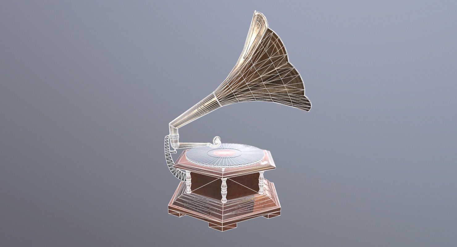 Gramophone Game Ready old Low-poly 3D model_23