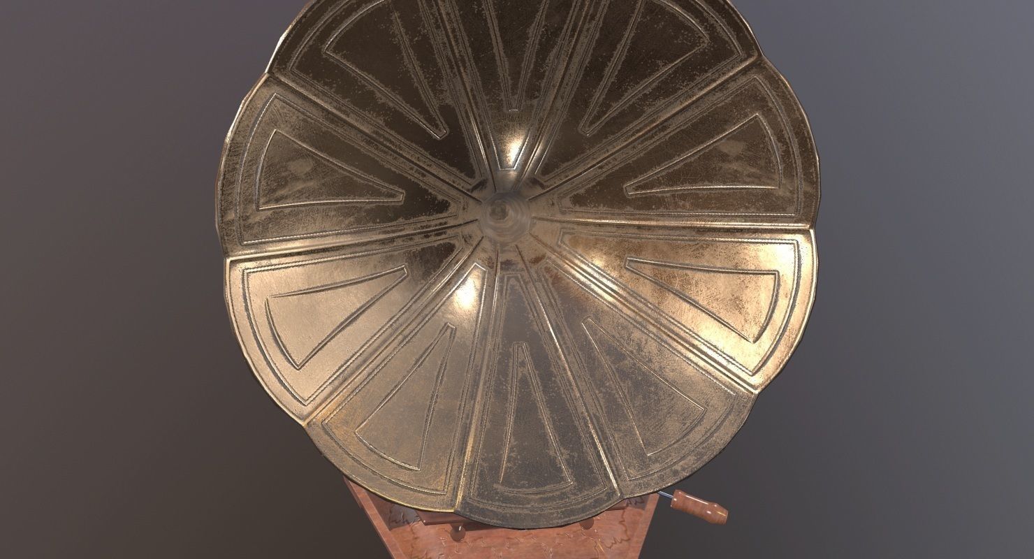 Gramophone Game Ready old Low-poly 3D model_15