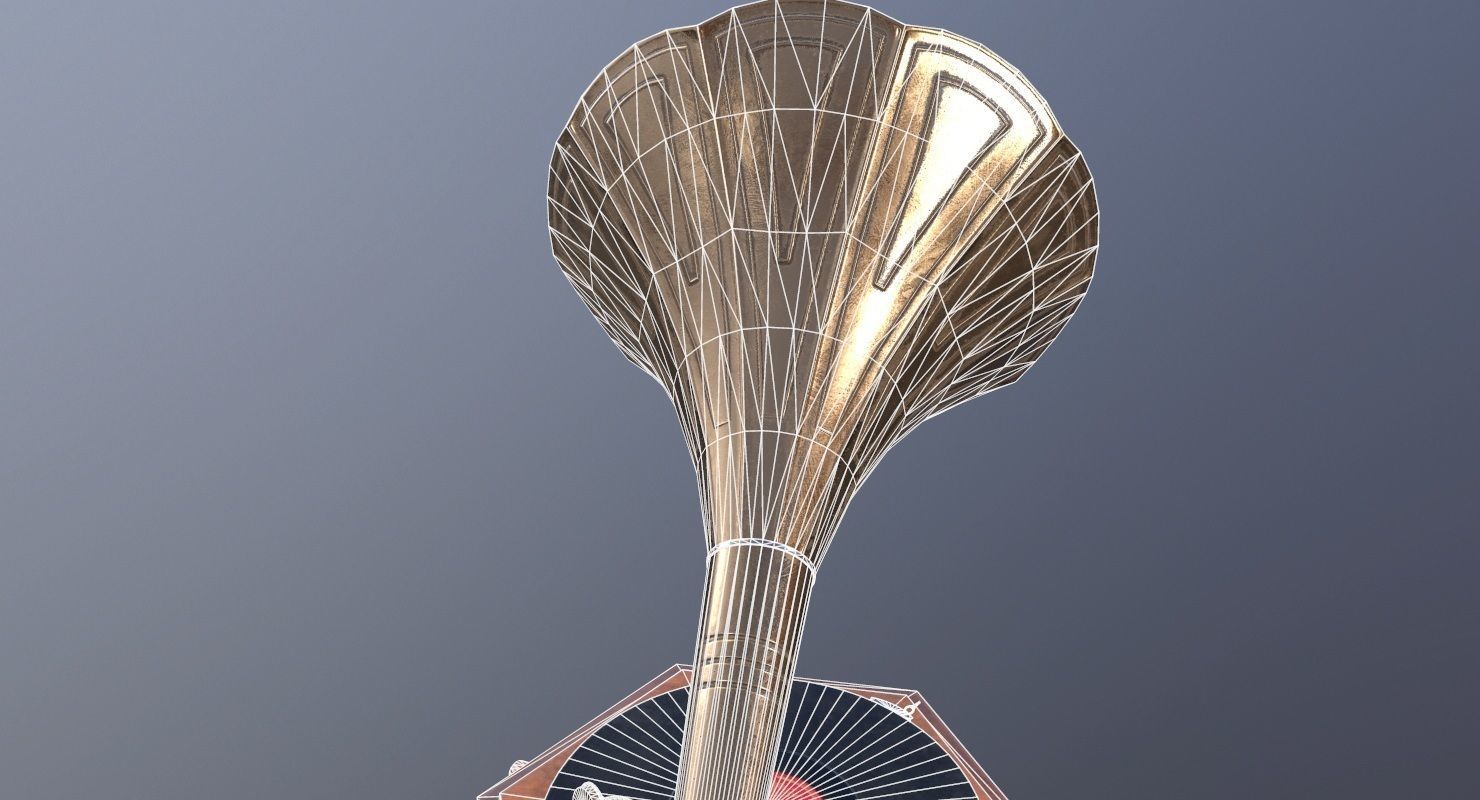 Gramophone Game Ready old Low-poly 3D model_30