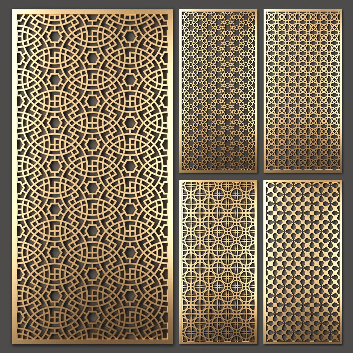 Decorative panel set 38 3D model_0