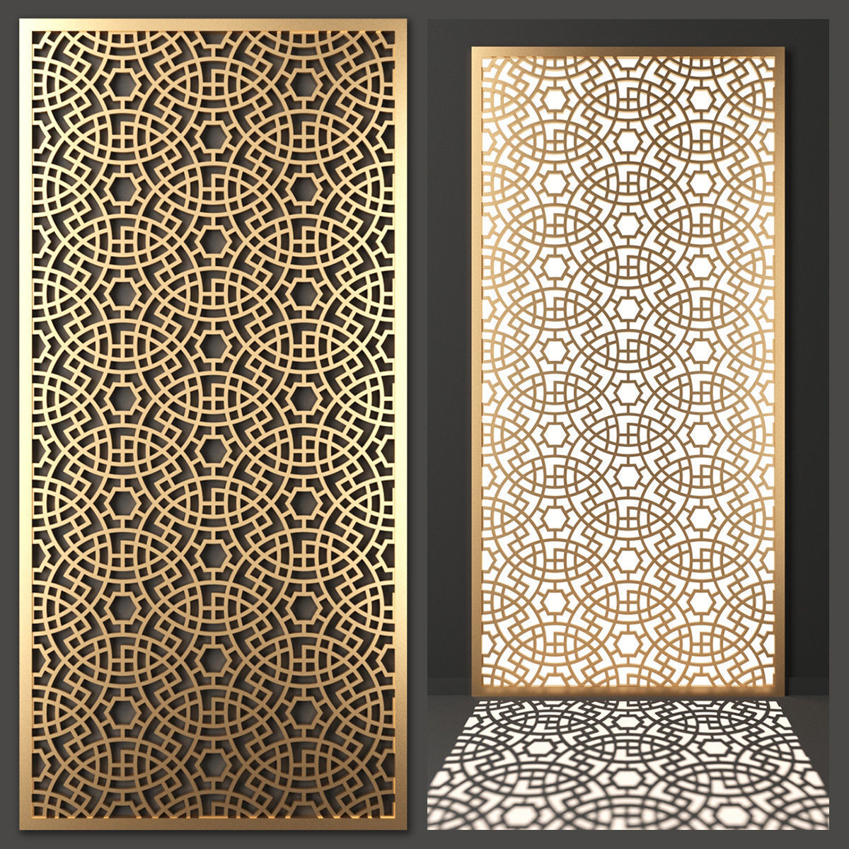 Decorative panel set 38 3D model_1
