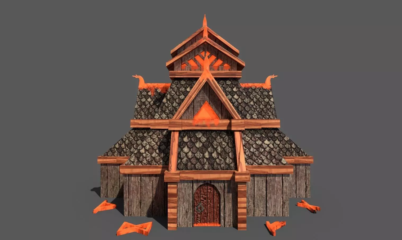 Viking - Nordic Temple Low-poly 3D model