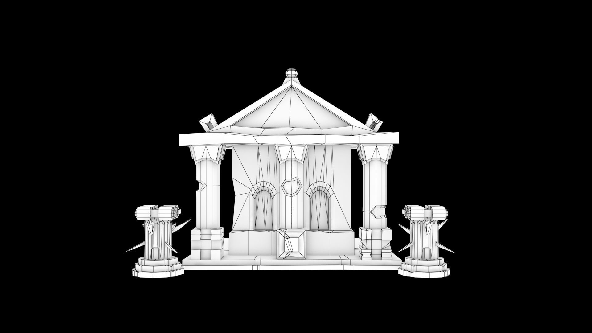 Greek Temple Low-poly 3D model_5