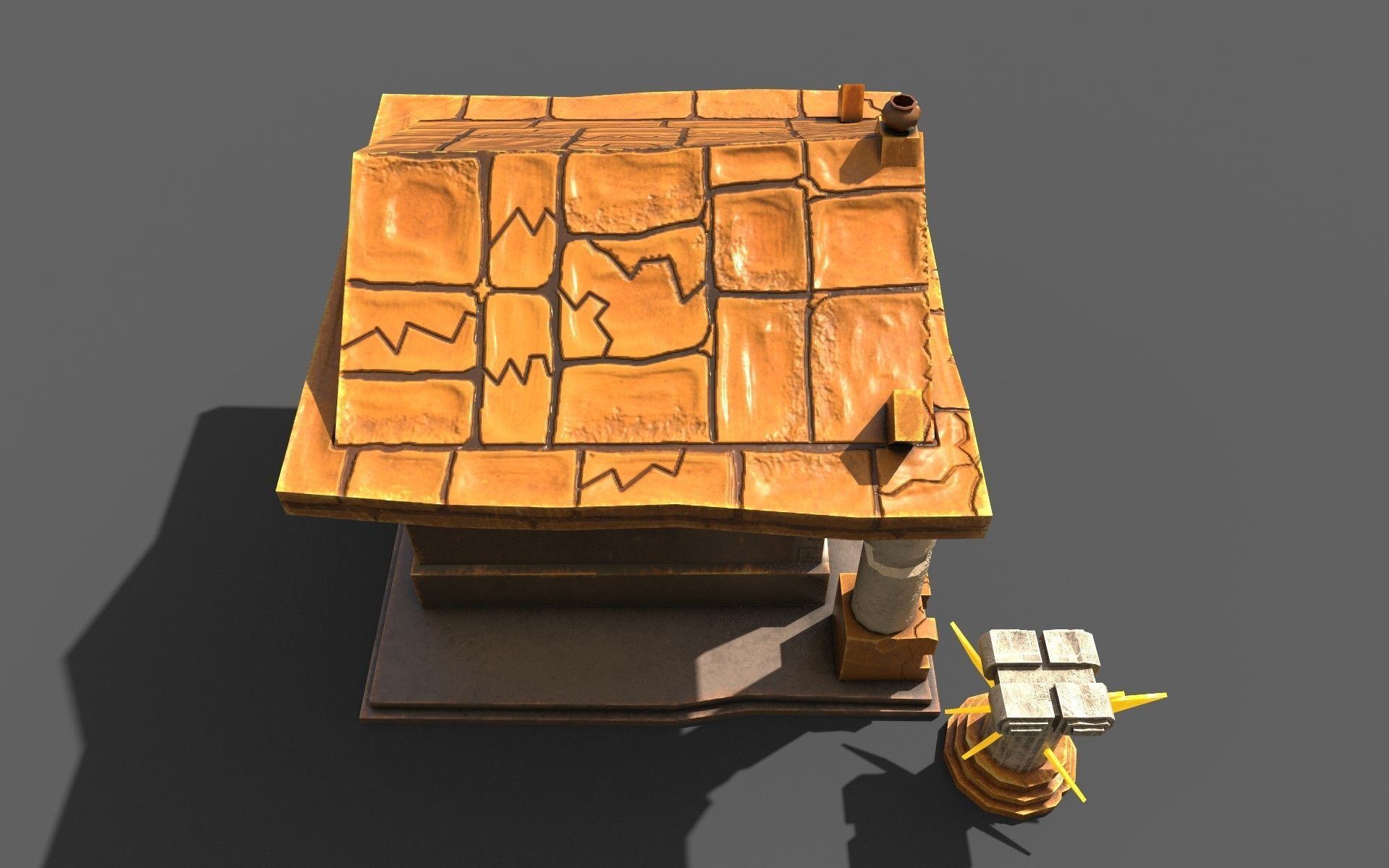 Greek Temple Low-poly 3D model_4