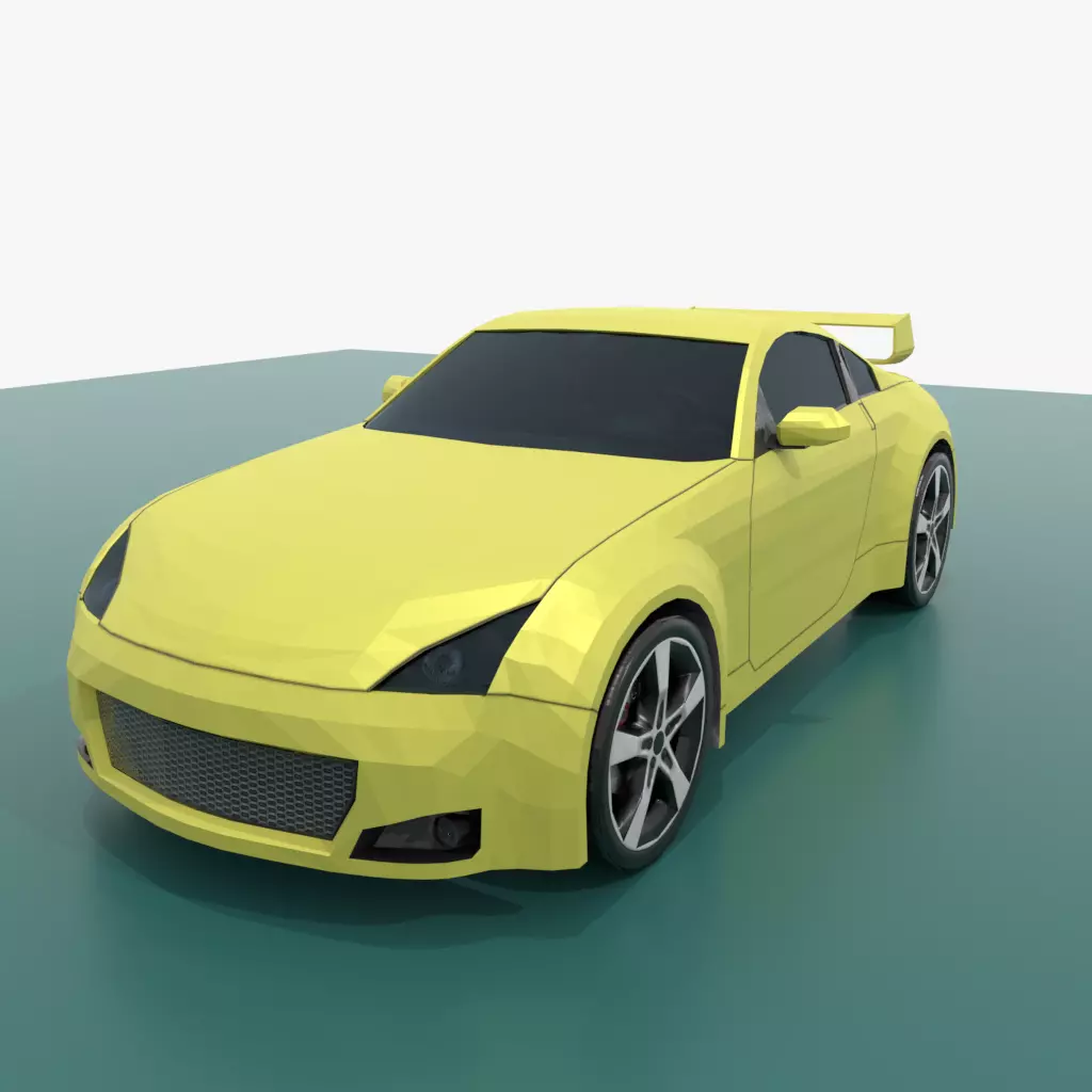 low poly cartoon car sport Low-poly 3D model