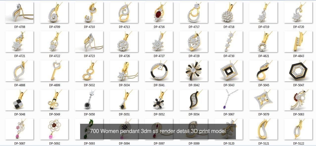 2000 RING EARRINGS PENDANT 3DM RENDER MODEL 3D Model Collection_1