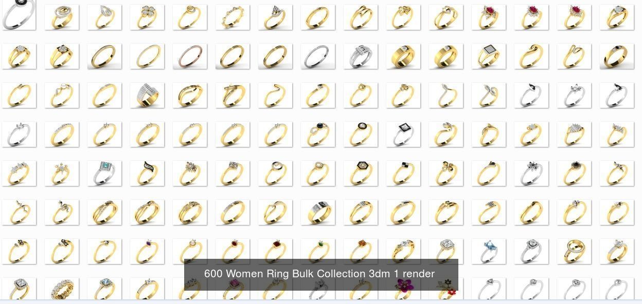 2000 RING EARRINGS PENDANT 3DM RENDER MODEL 3D Model Collection_2