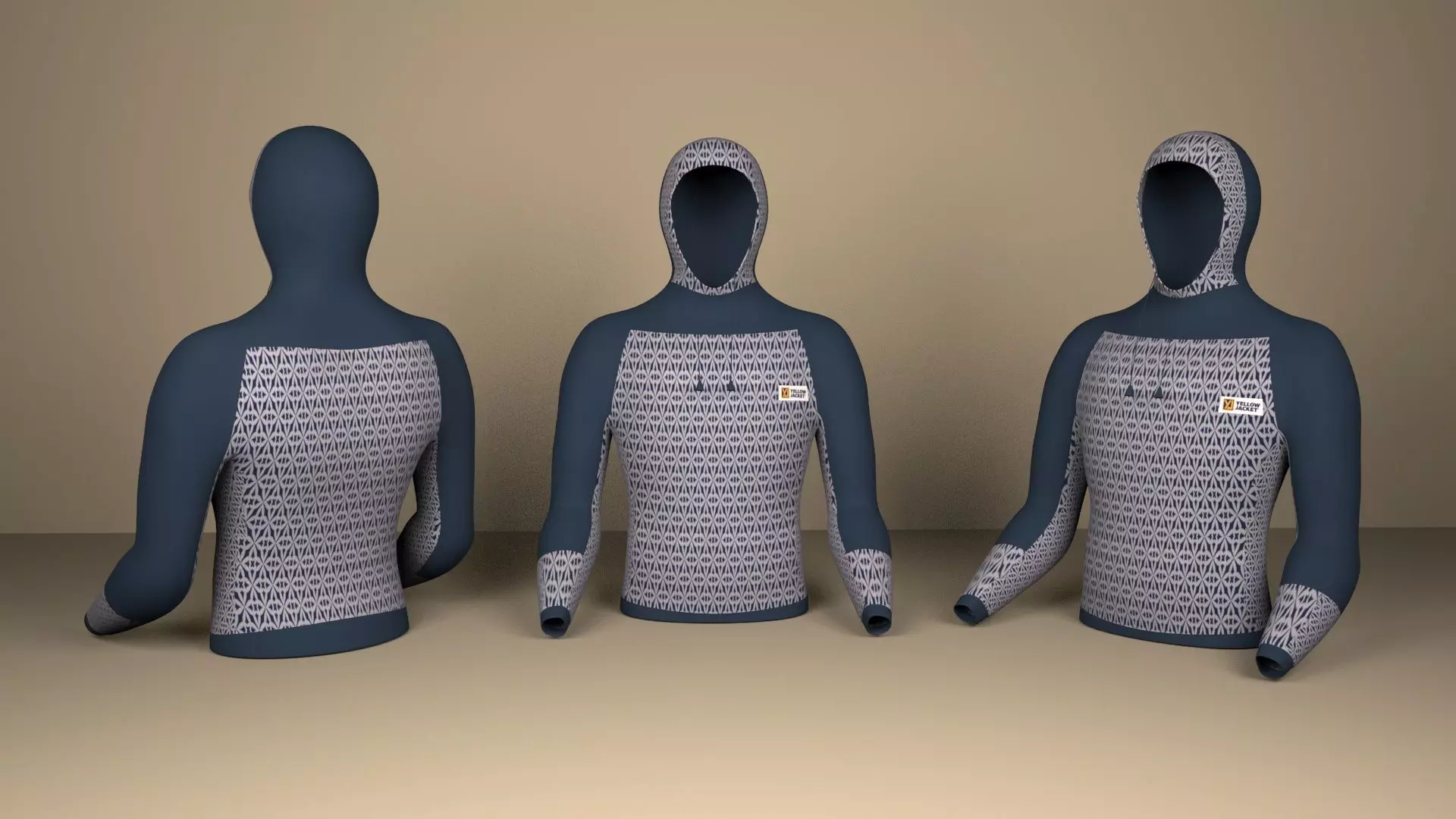 Jackate three hooded wetsuits Texture_0