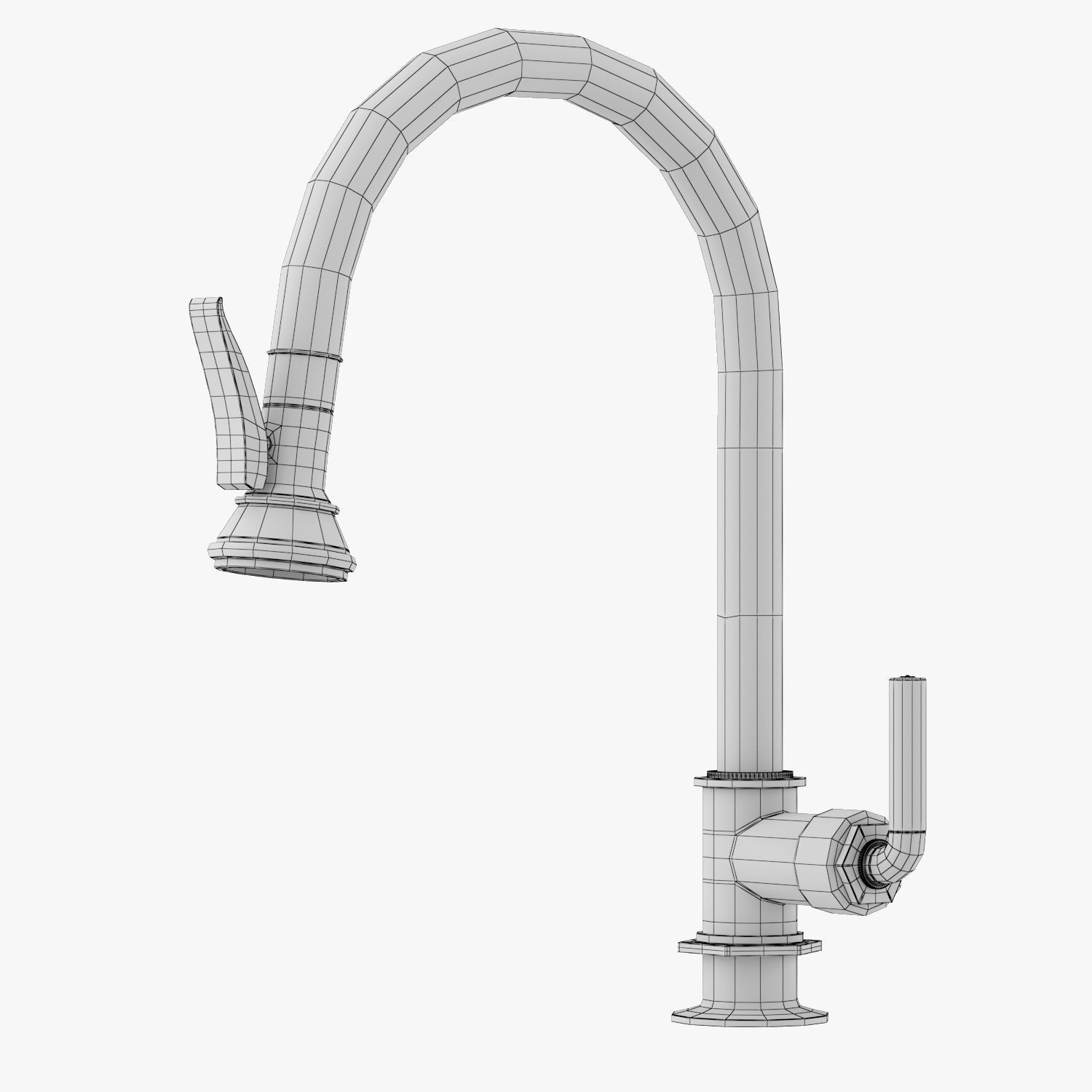 Waterworks Henry Gooseneck Kitchen Faucet 3D model_4