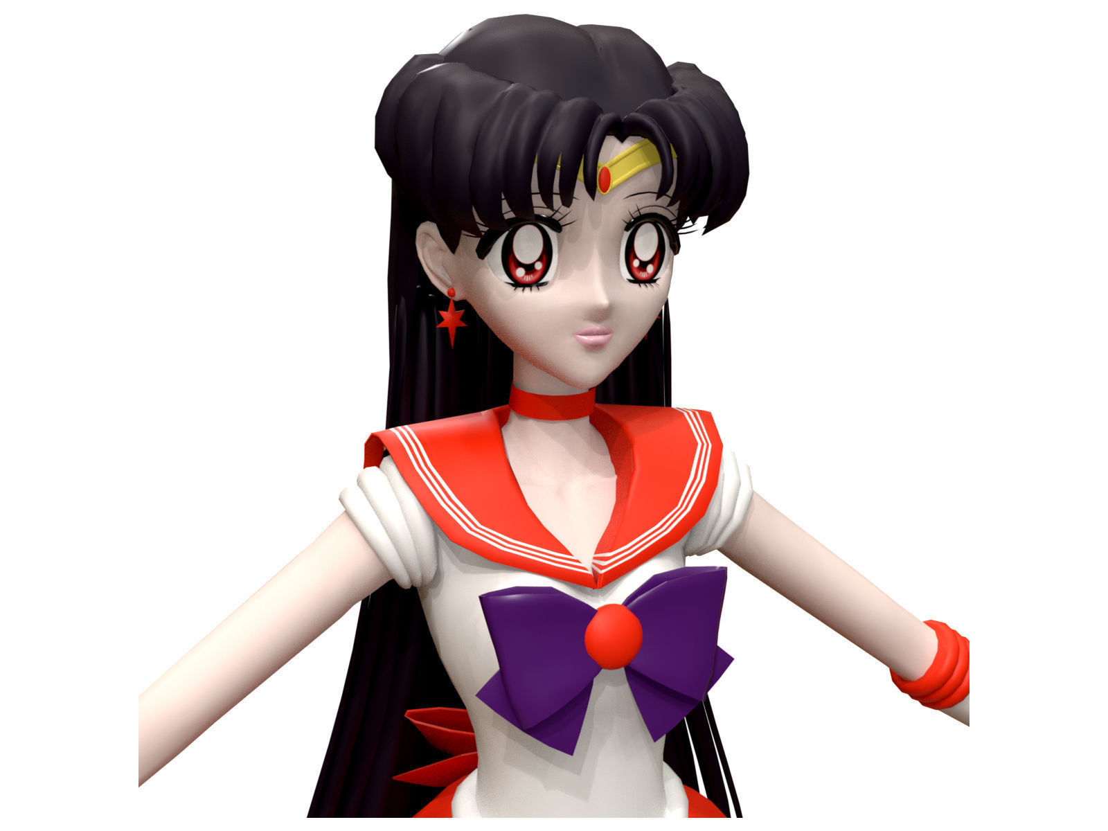 Sailor Mars 3D Low-poly 3D model_5