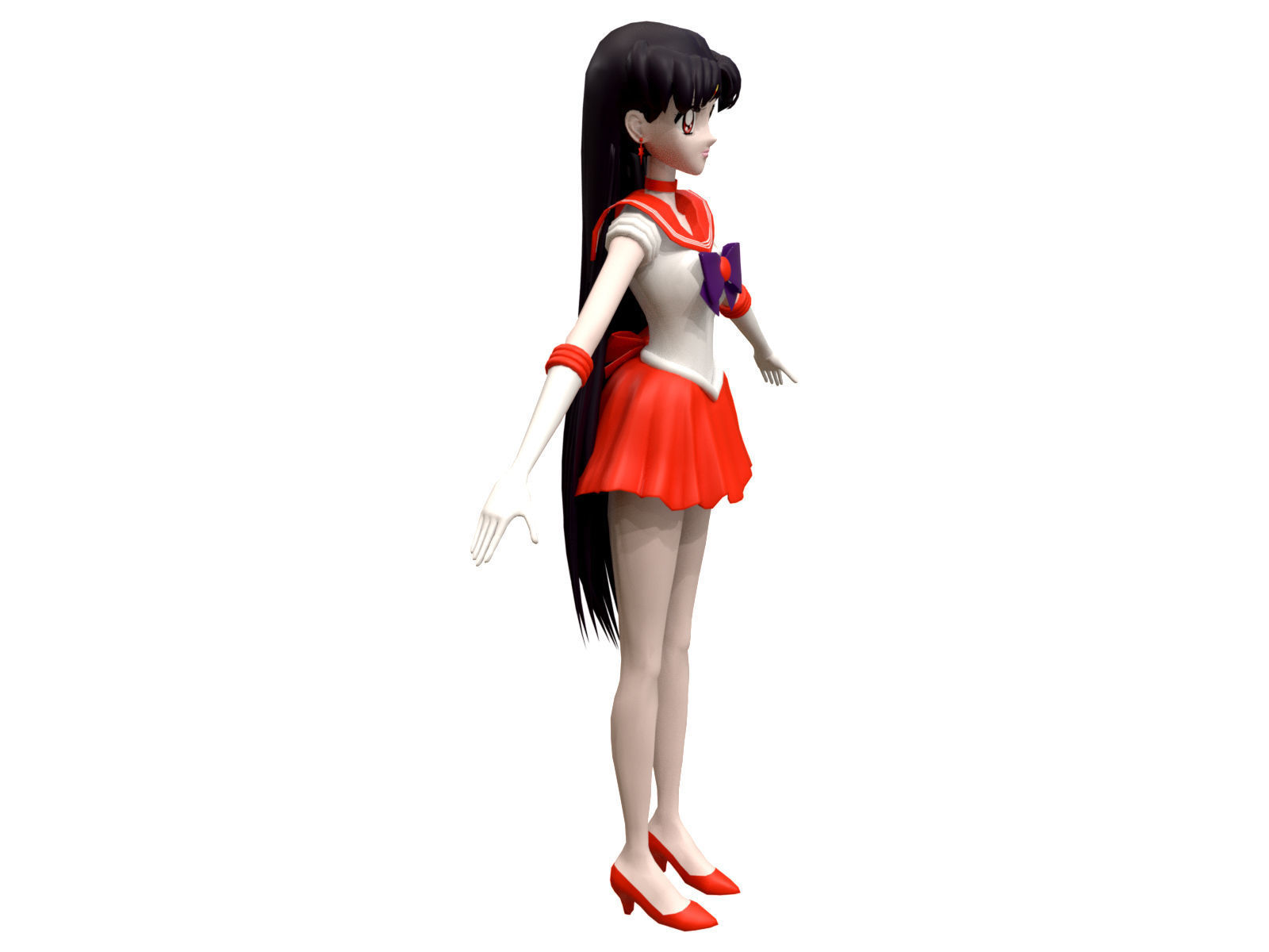 Sailor Mars 3D Low-poly 3D model_7