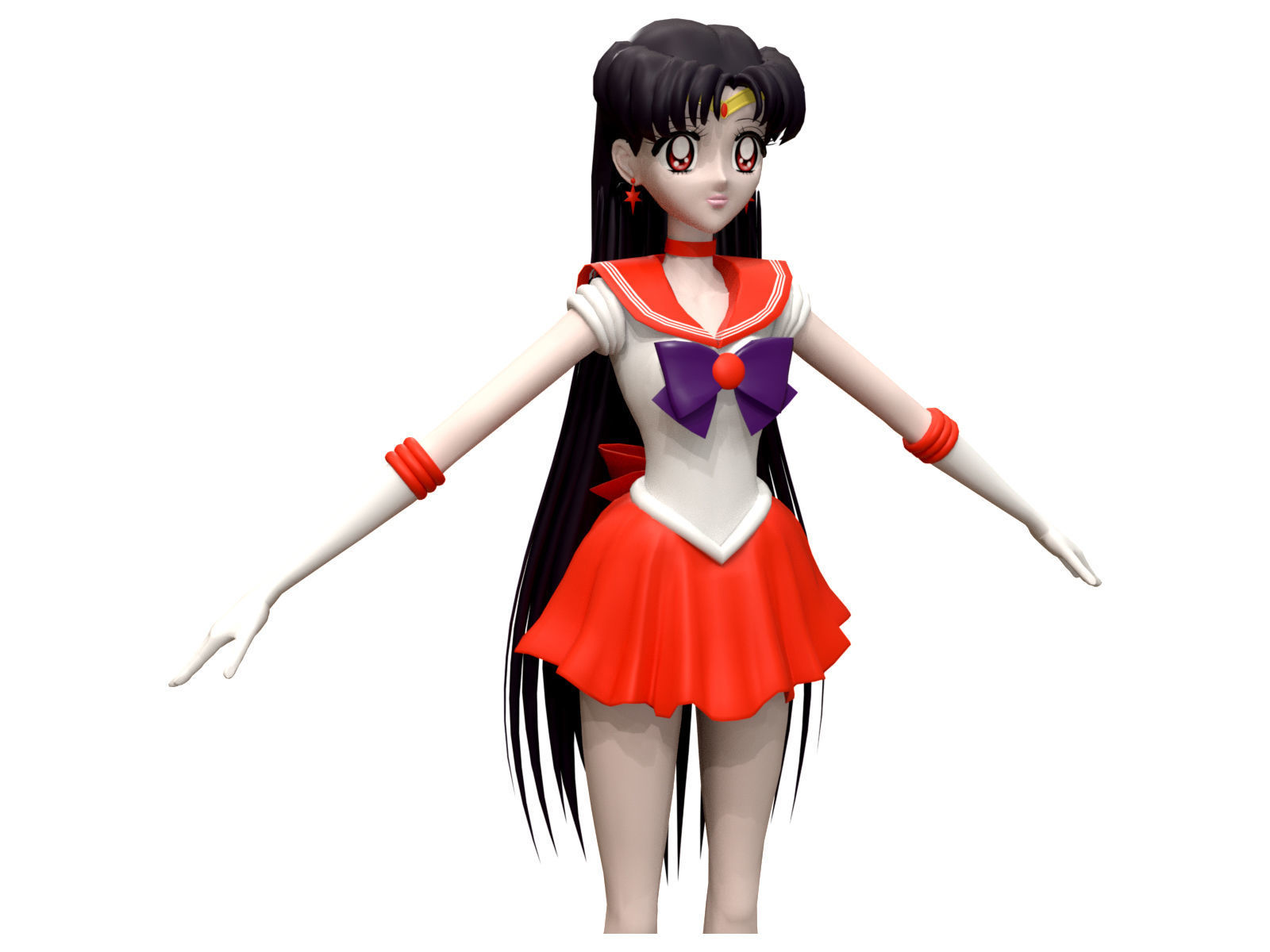 Sailor Mars 3D Low-poly 3D model_6