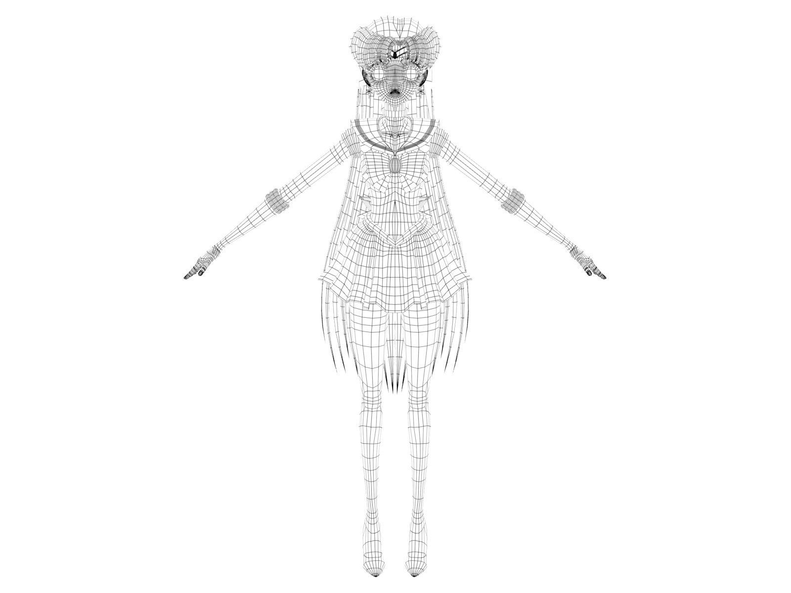 Sailor Mars 3D Low-poly 3D model_8