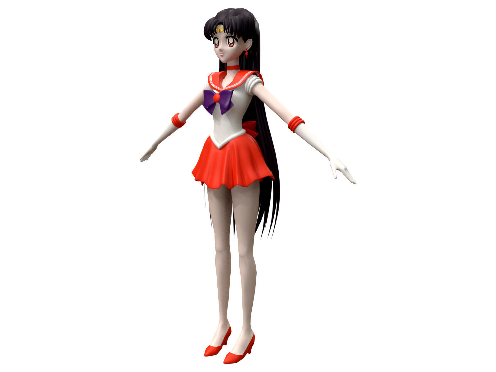 Sailor Mars 3D Low-poly 3D model_3