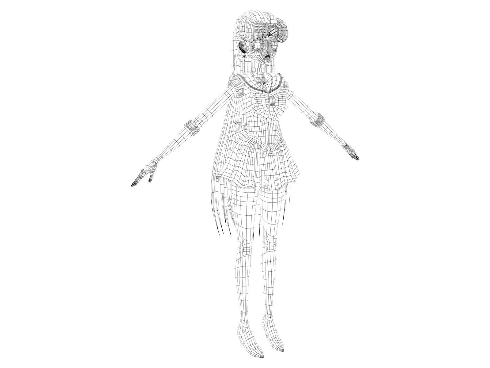 Sailor Mars 3D Low-poly 3D model_9