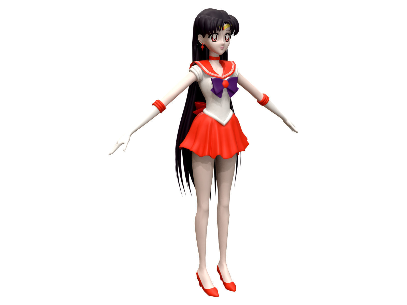 Sailor Mars 3D Low-poly 3D model_2