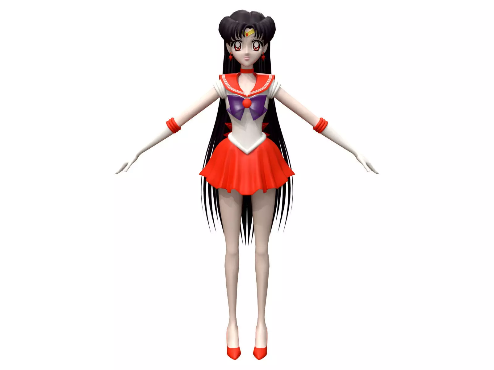 Sailor Mars 3D Low-poly 3D model_0