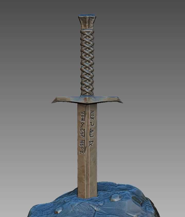 King Arthur sword 3D print model 3D print model_3