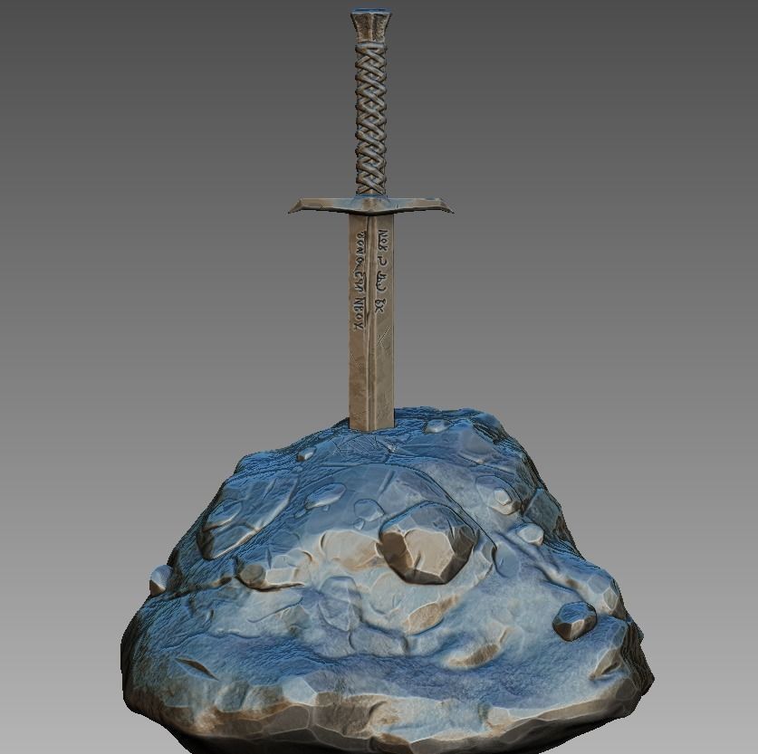 King Arthur sword 3D print model 3D print model_1