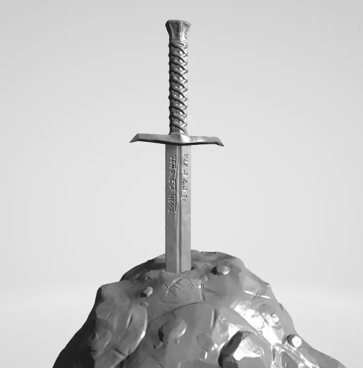 King Arthur sword 3D print model 3D print model_0
