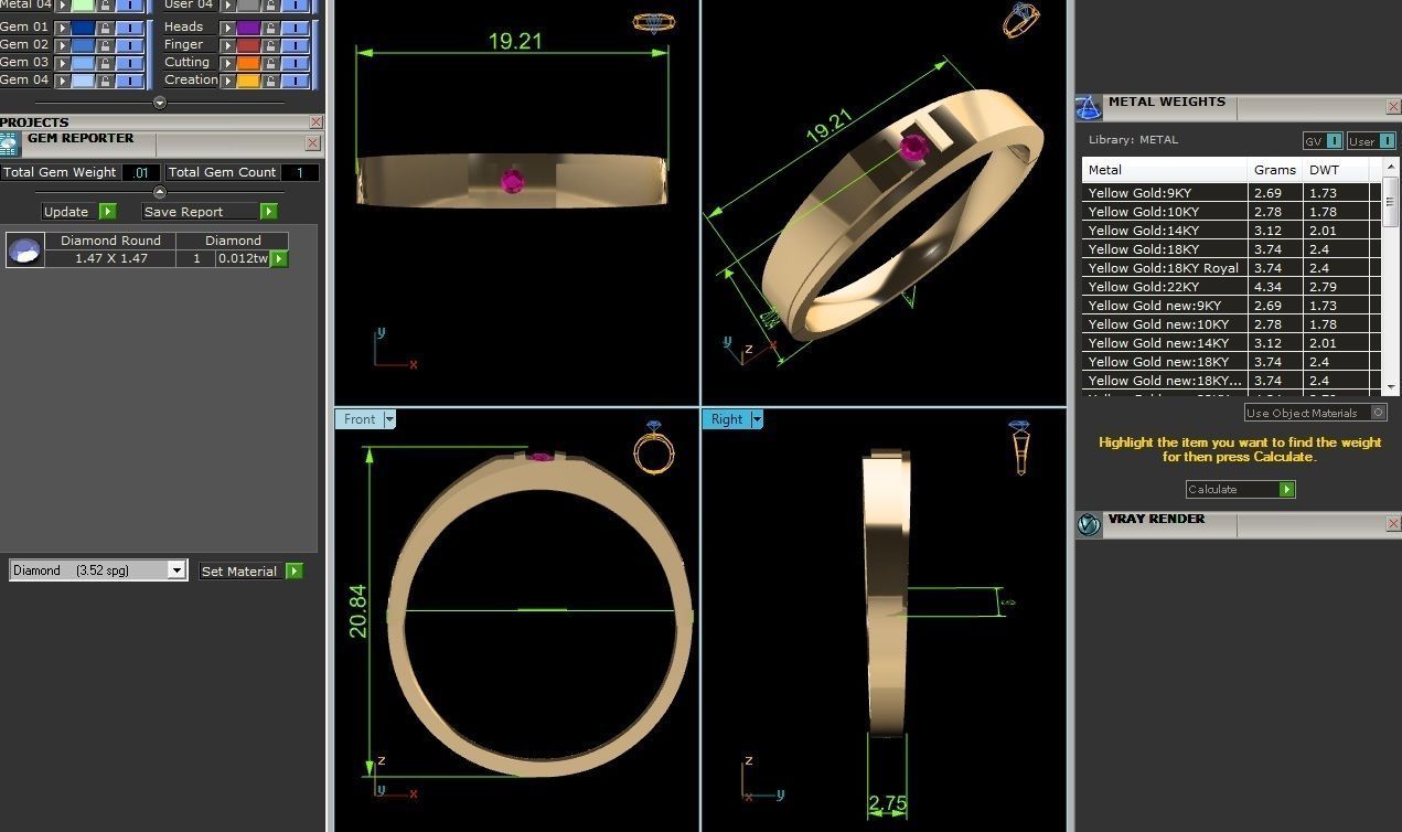 Women Band Ring 3dm render detail 3D print model_8