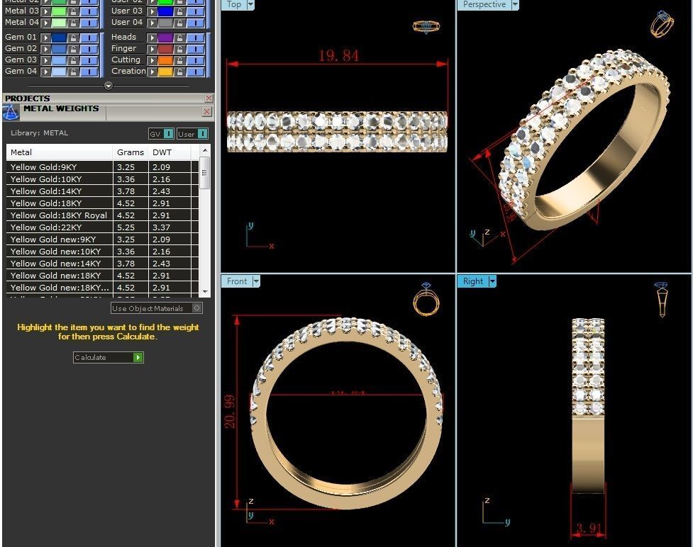 Women Band Ring 3dm render detail 3D print model_8