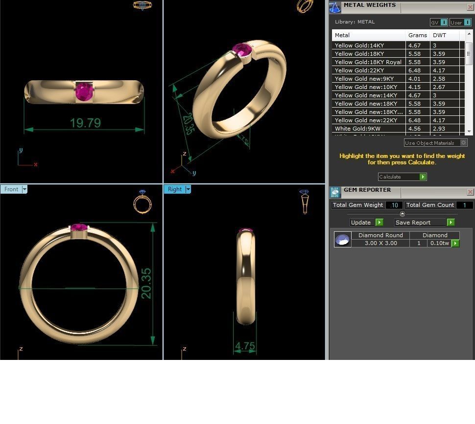 Women Band Ring 3dm render detail 3D print model_4