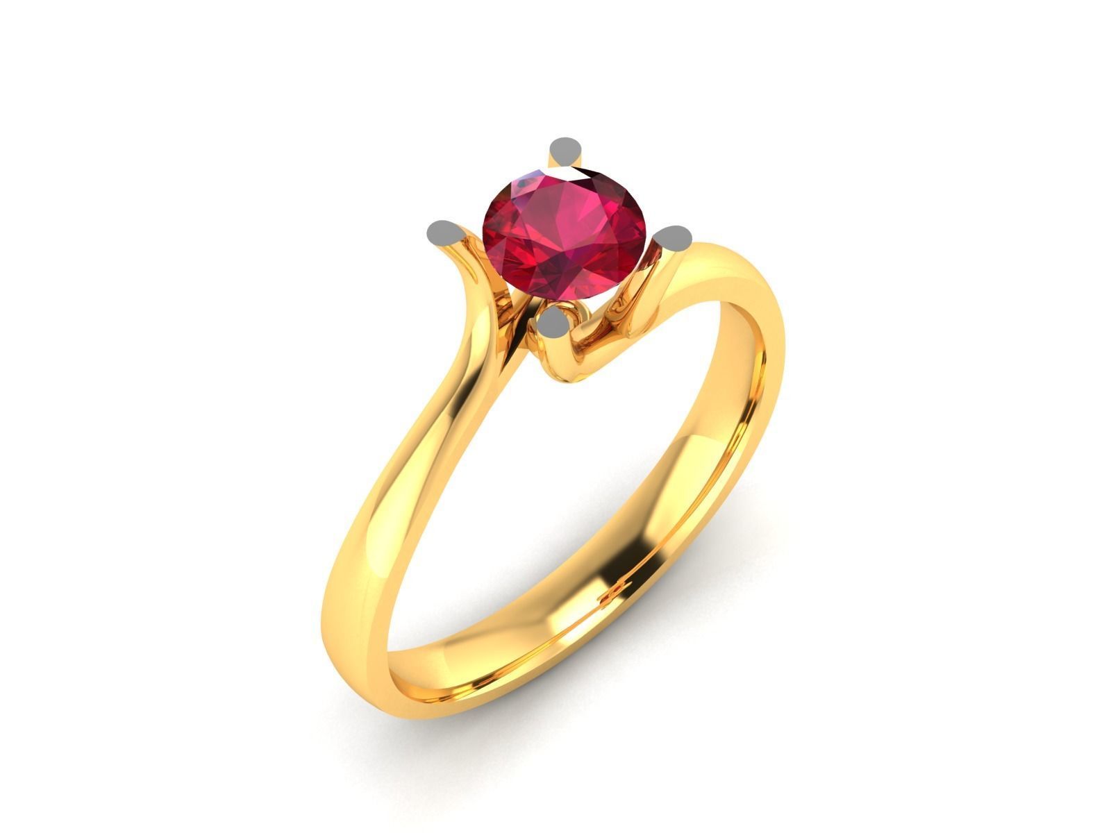 Women Solitaire Ring 3dm render detail 3D print model_1