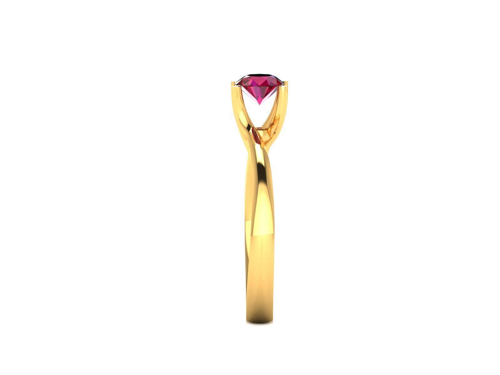 Women Solitaire Ring 3dm render detail 3D print model_4