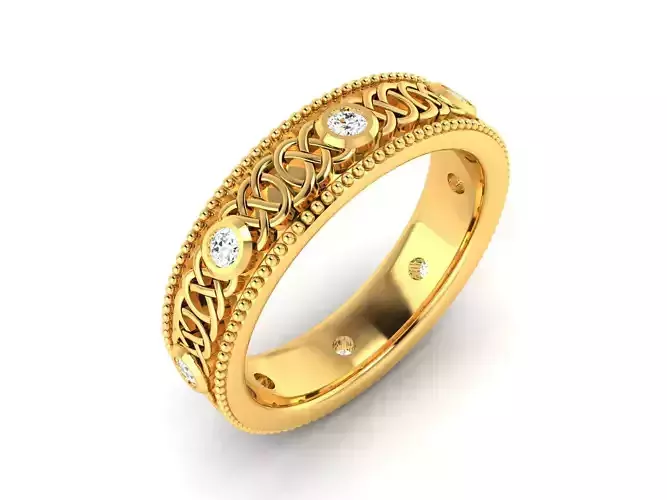 Women Band Ring 3dm render detail