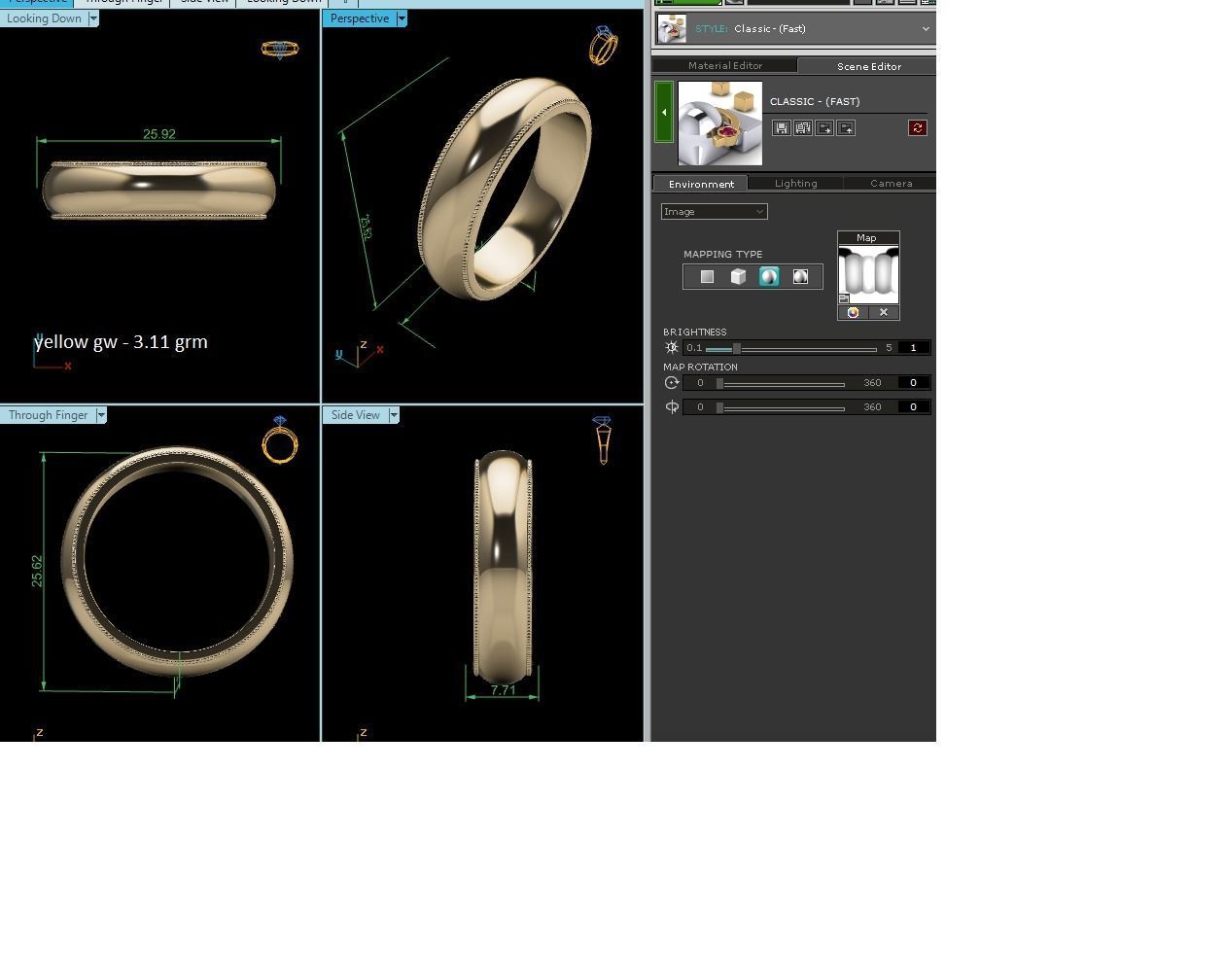 Women Band Ring 3dm render detail 3D print model_8