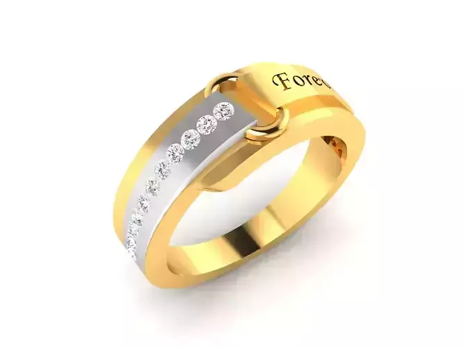 Women Forever Band Ring 3dm render detail