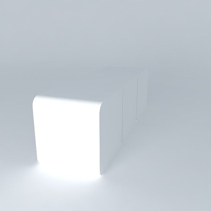 Modern white  shelf Free 3D model_1