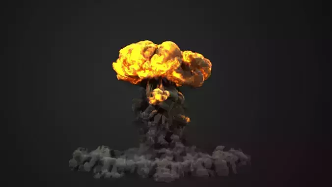 FumeFX Nuclear Explosion Low-poly 3D model