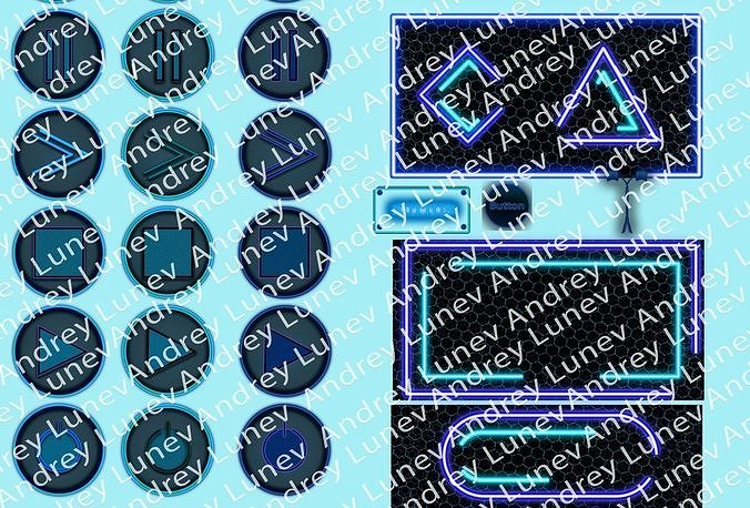Game - ready user interface in sci-fi mode Texture