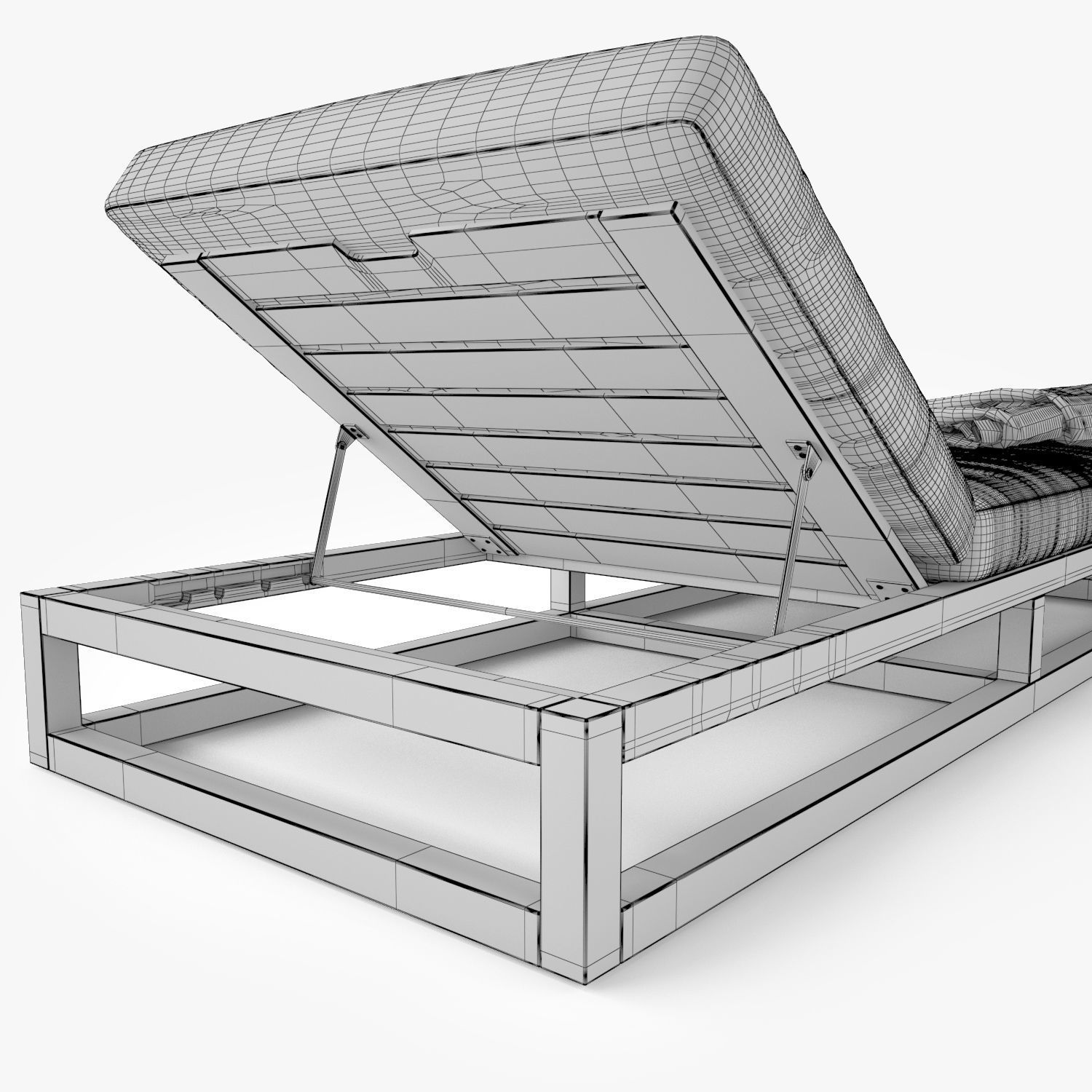 Restoration Hardware Aviara Teak Chaise 3D model_8